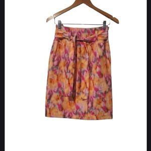 Hugo boss multicolor skirt 100% cotton belted size 12